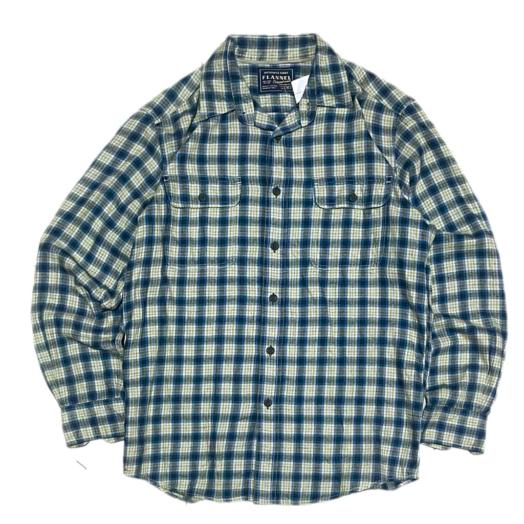 Uniqlo Double Pocket Overshirt Plaid Flannel Shirt Long
