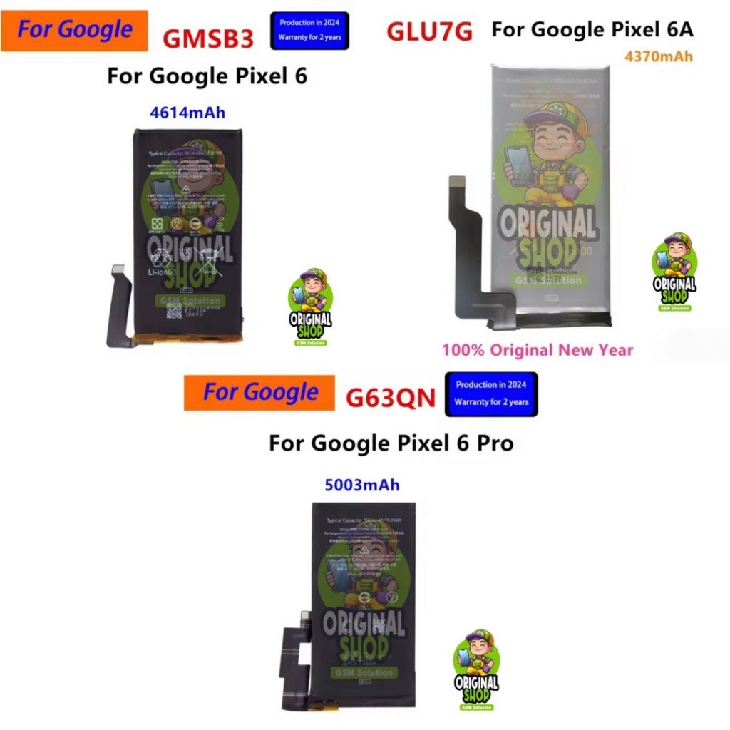 Baterai batrei google pixel 6 6A 6 pro batre batrai