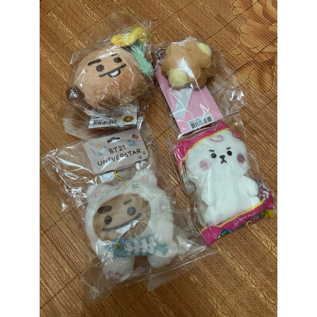 BT21 Shooky RJ Jelly Candy Mini Cat Suga Jin BTS Doll Keyring Boneka