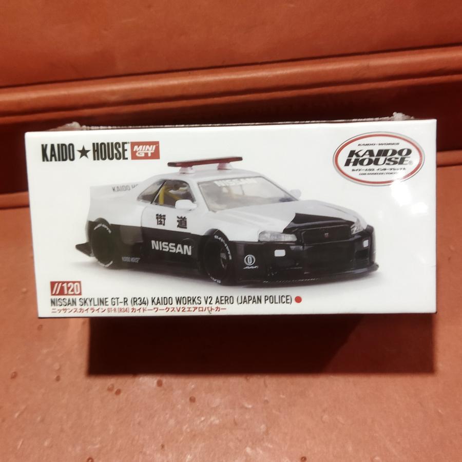 Kaido House Mini GT Nissan Skyline GT-R R34 Kaido Works V2 Aero Japan Police / Kaido Police