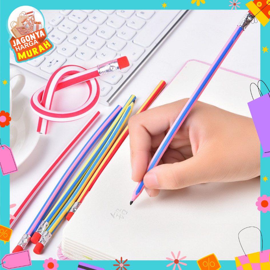 

JHM Pensil Lentur Fleksibel Pensil Gulung Flexibel Pensil Sekolah Lentur Unik Lucu Alat Tulis Sekolah Anak Pencil Karet Inul Dapat Digulung Ditekuk Unik
