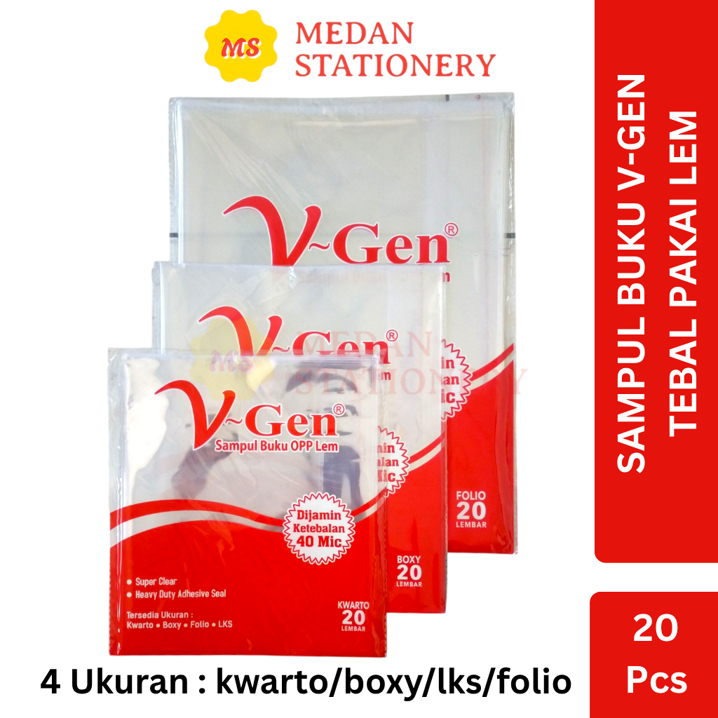 

V-Gen Sampul Buku Opp Lem Tebal isi 20 Pcs