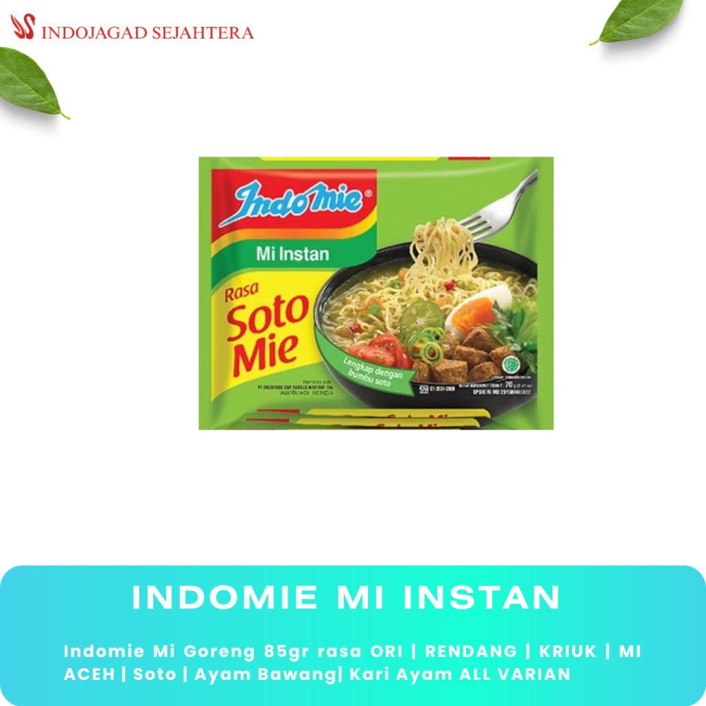 

Indomie Mi Instan Kuah 85gr rasa | Soto