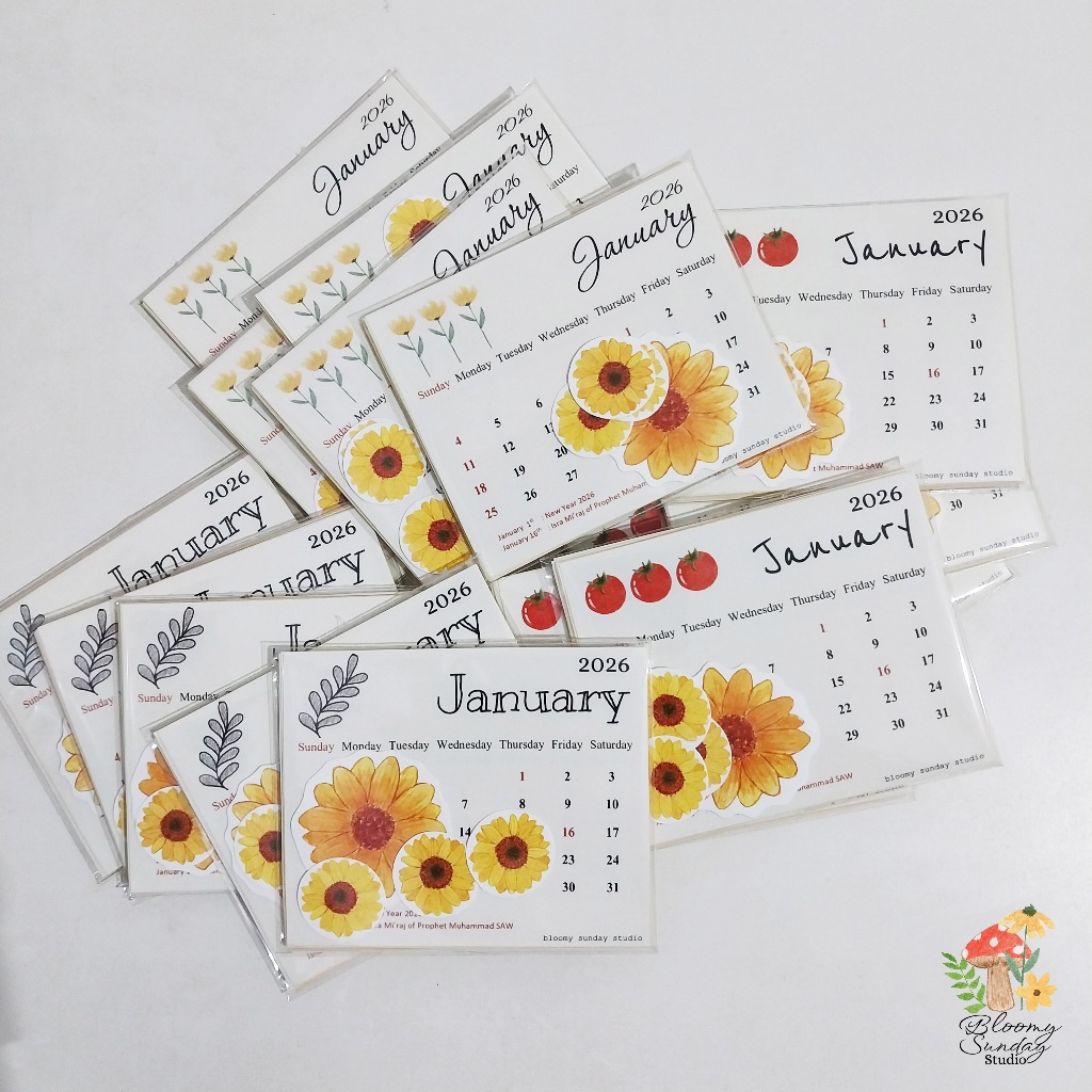 

Mini Calendar Sticker / Stiker Kalender Mini 2026