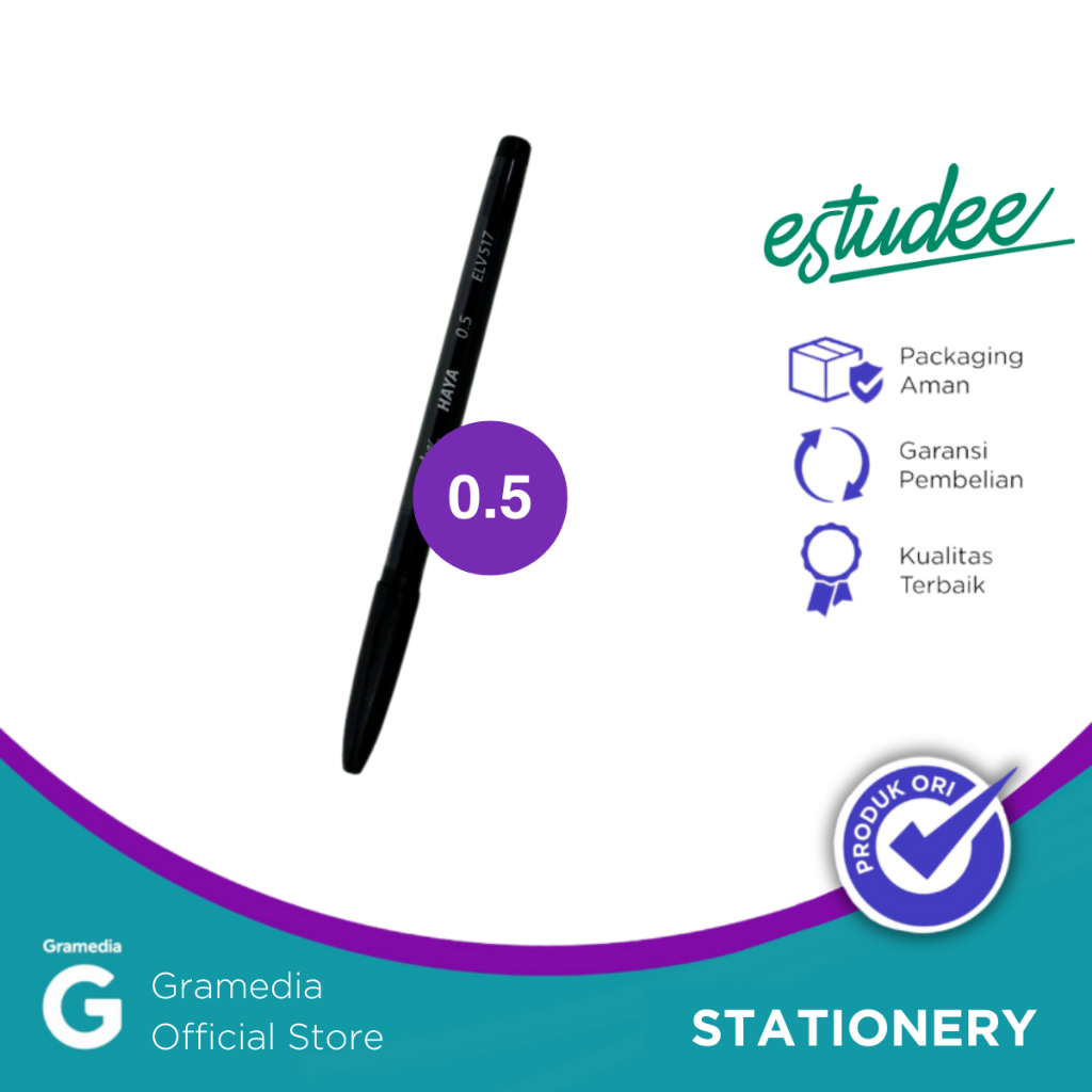 

Gramedia Tunjungan : ESTUDEE HAYA BALLPOINTLV 0.5 BLACK/3 ELV517