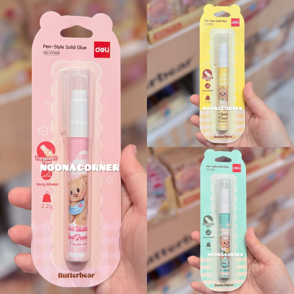 

Miniso x Deli ‼️ Pen Shaped Glue Stick / Lem Kertas Butterbear Collections (Green / Pink / Yellow)