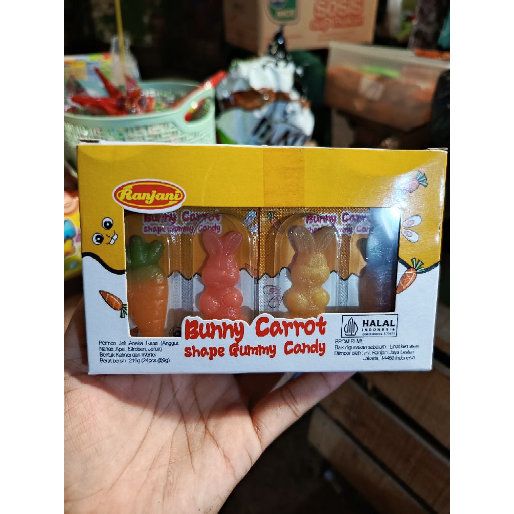 

Ranjani Bunny Carrot Gummy Candy Isi 24pcs
