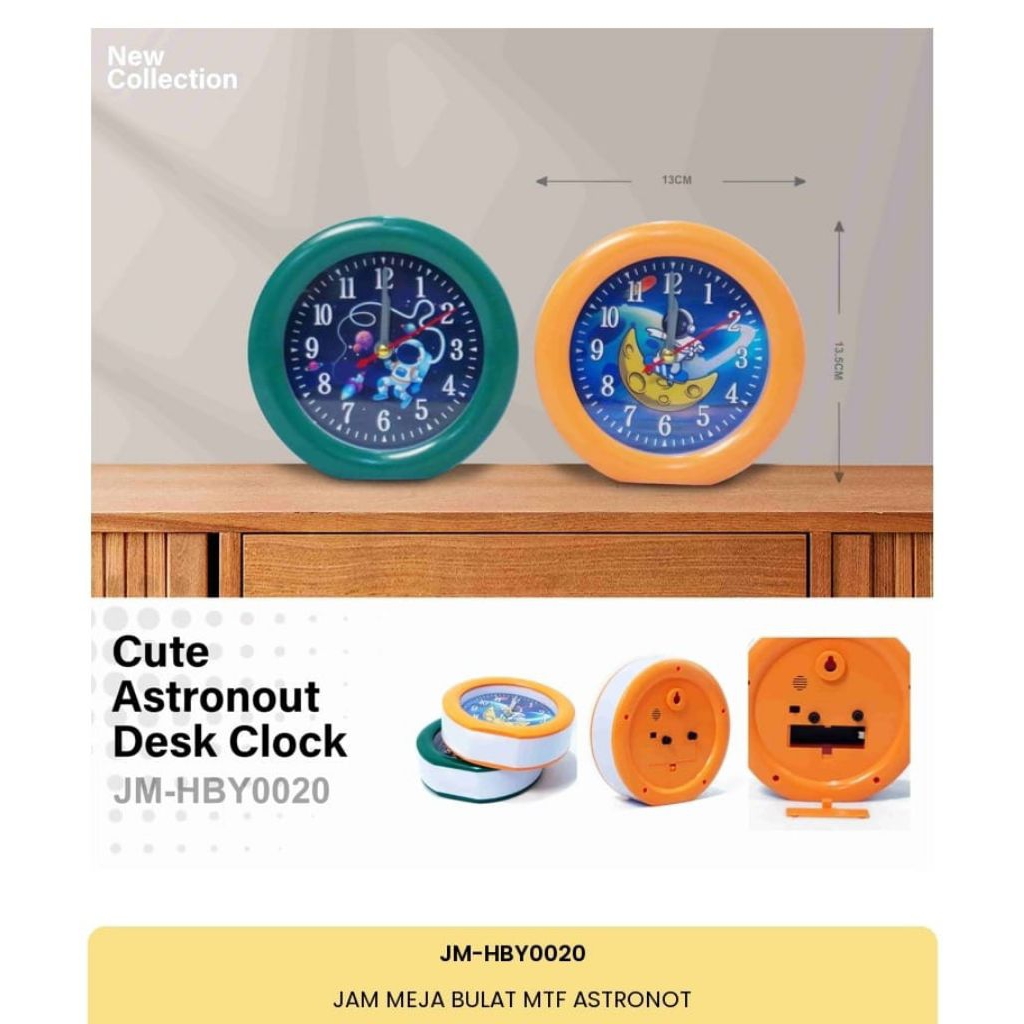 jam meja astronot/jam meja karakter/jam alarm/jam anak-anak