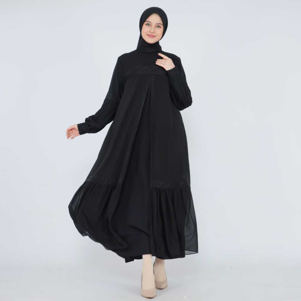 Adeeva abaya hitam by Nada gamis polos ceruty
