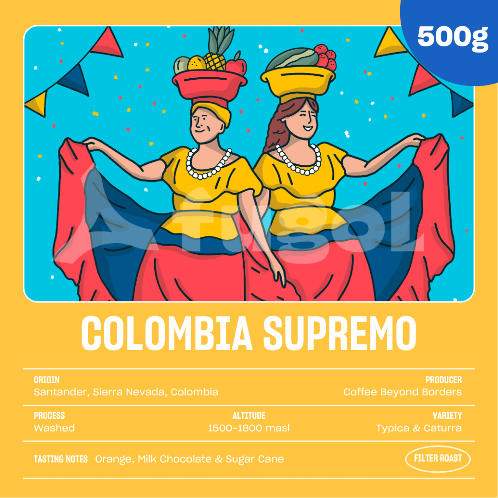 

Kopi Arabika COLOMBIA SUPREMO SANTANDER (500 gr) Single Origin Specialty Coffee Arabica
