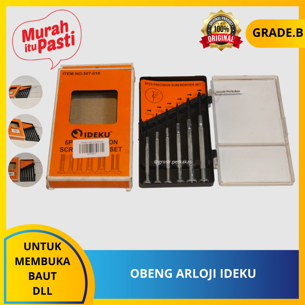OBENG ARLOJI IDEKU - obeng hp - jam tangan - arloji - kacamata set 6 pcs. [B][#OBENG]