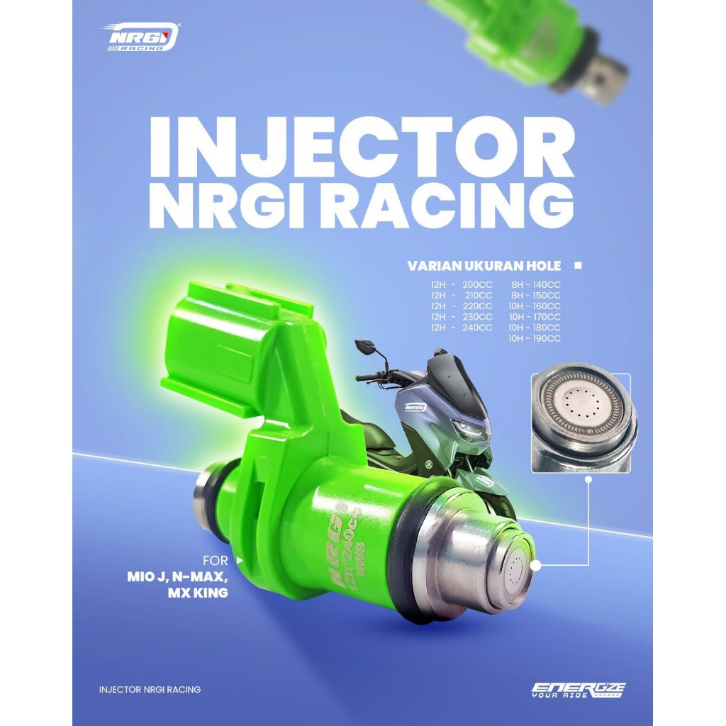INJECTOR RACING NRGI YAMAHA MIO J/GT, X RIDE, N MAX, MX KING INJEKTOR YAMAHA MIO J RACING NRGI