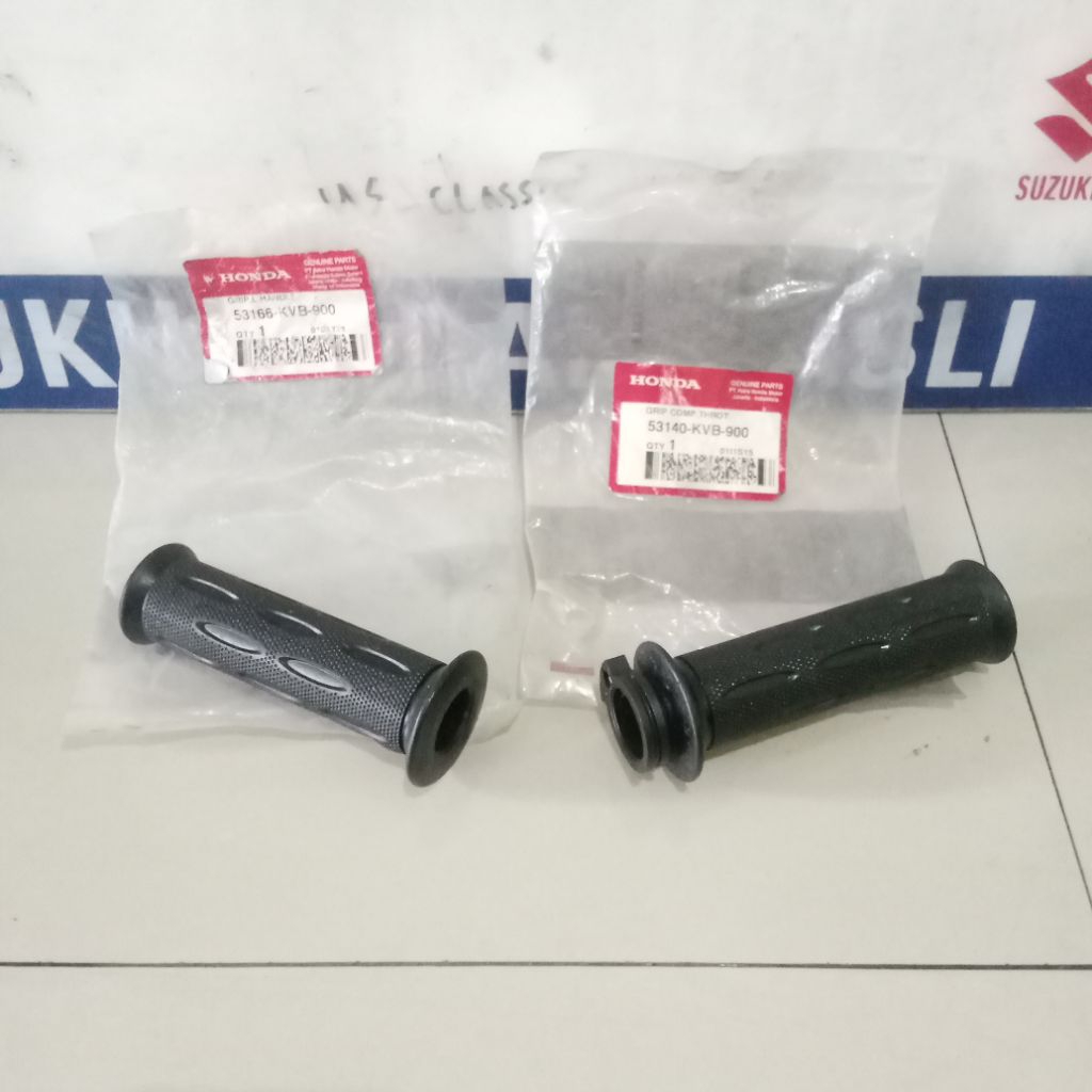 53166KVB900 53140KVB900 Handgrip Hansfat Kanan Kiri Set Honda Beat Vario 110 Spacy Karbu Original AH