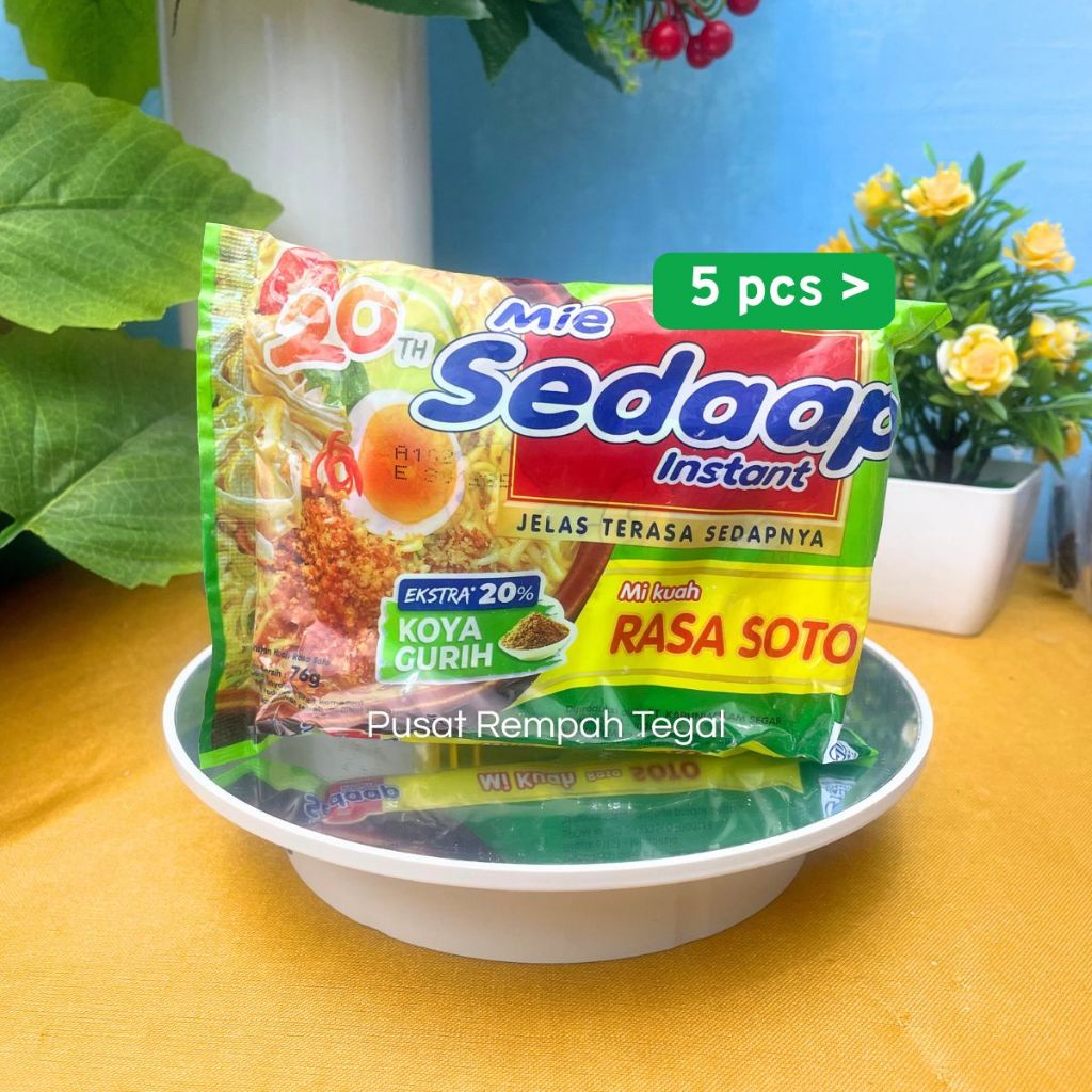 

ISI 5 | Mie Sedaap Soto 5 Bungkus Mie Kuah Instant Ekstra 20% Koya Gurih Wings Food