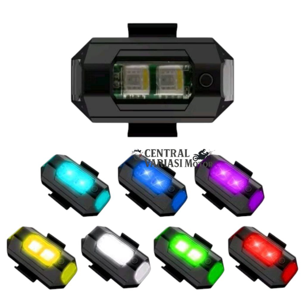 LAMPU LED KEDIP PESAWAT RGB LED AIRCRAFT PLANE 7 WARNA USB MOBIL MOTOR BANYAK MODE Lampu LED Indikat