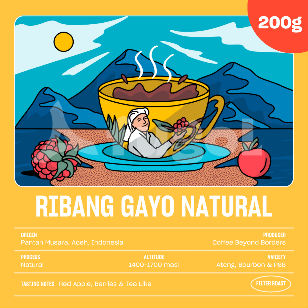 

Kopi Arabika Ribang Gayo Natural (200 gram) Single Origin Specialty