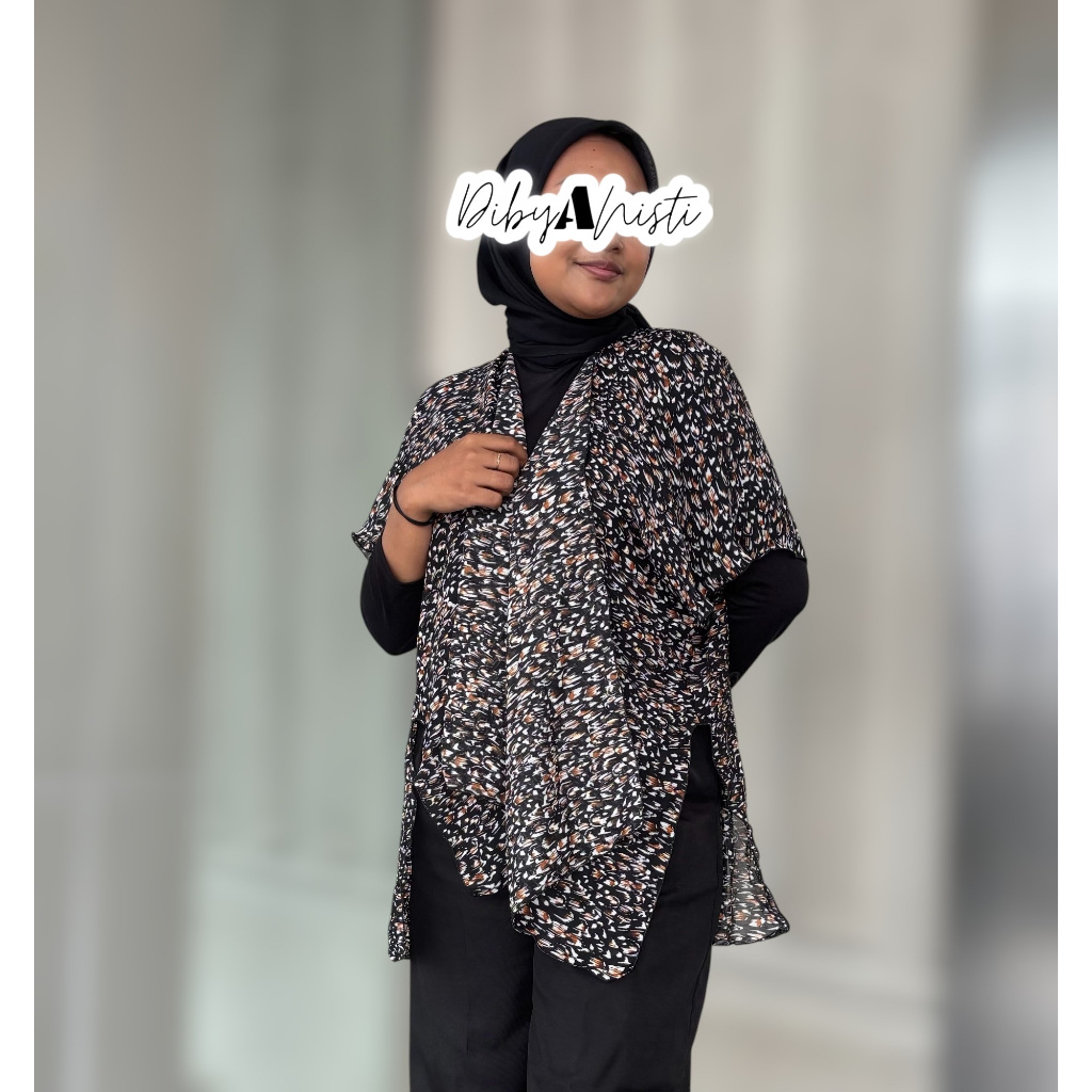 Cardigan Outer Batwing - Outer Scarf - Long Outer -  Wanita Oversize Big Size – Sifon Motif cocok un