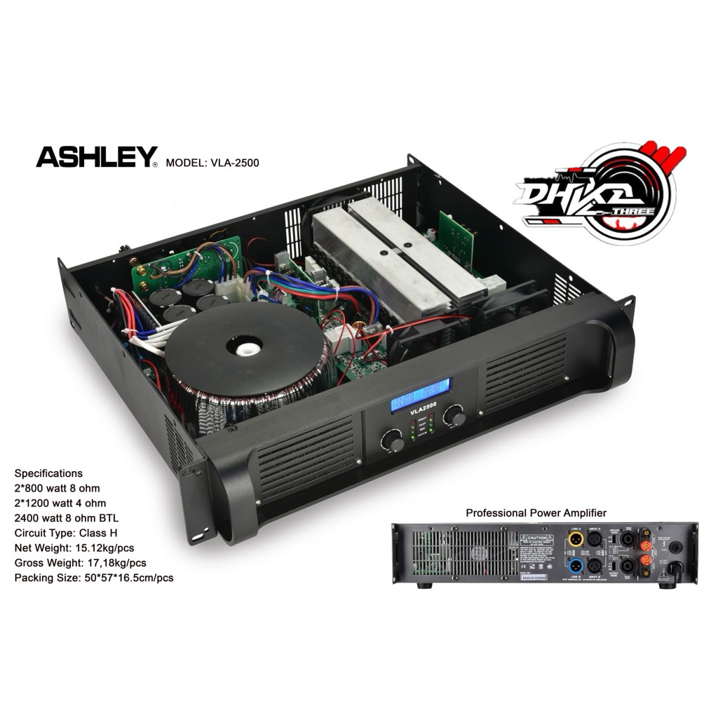 POWER AMPLIFIER ASHLEY VLA 2500 NEW LED DISPLAY / Power Ashley Vla 2500 Led display / Power ampli as