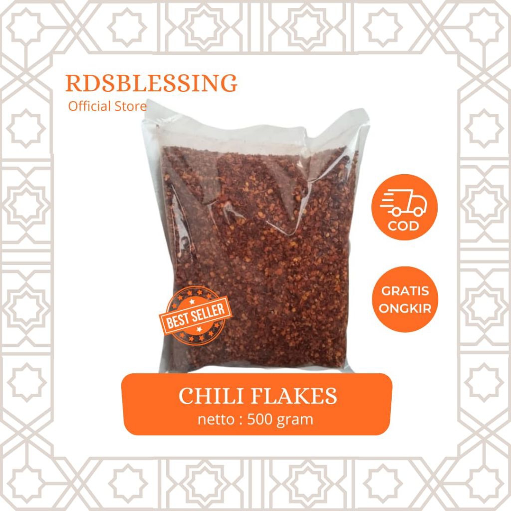 

Chili flakes merah pedas 500 gram/cabe chili oil 500gr/cabe kasar murah/cabe kering pedas/cabe giling kasar setengah kilo