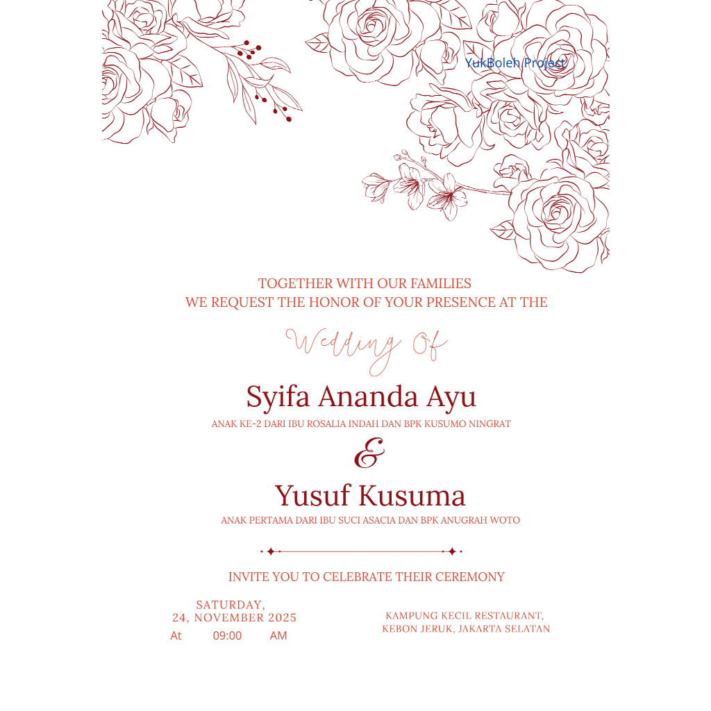 Undangan Nikah elegan simple