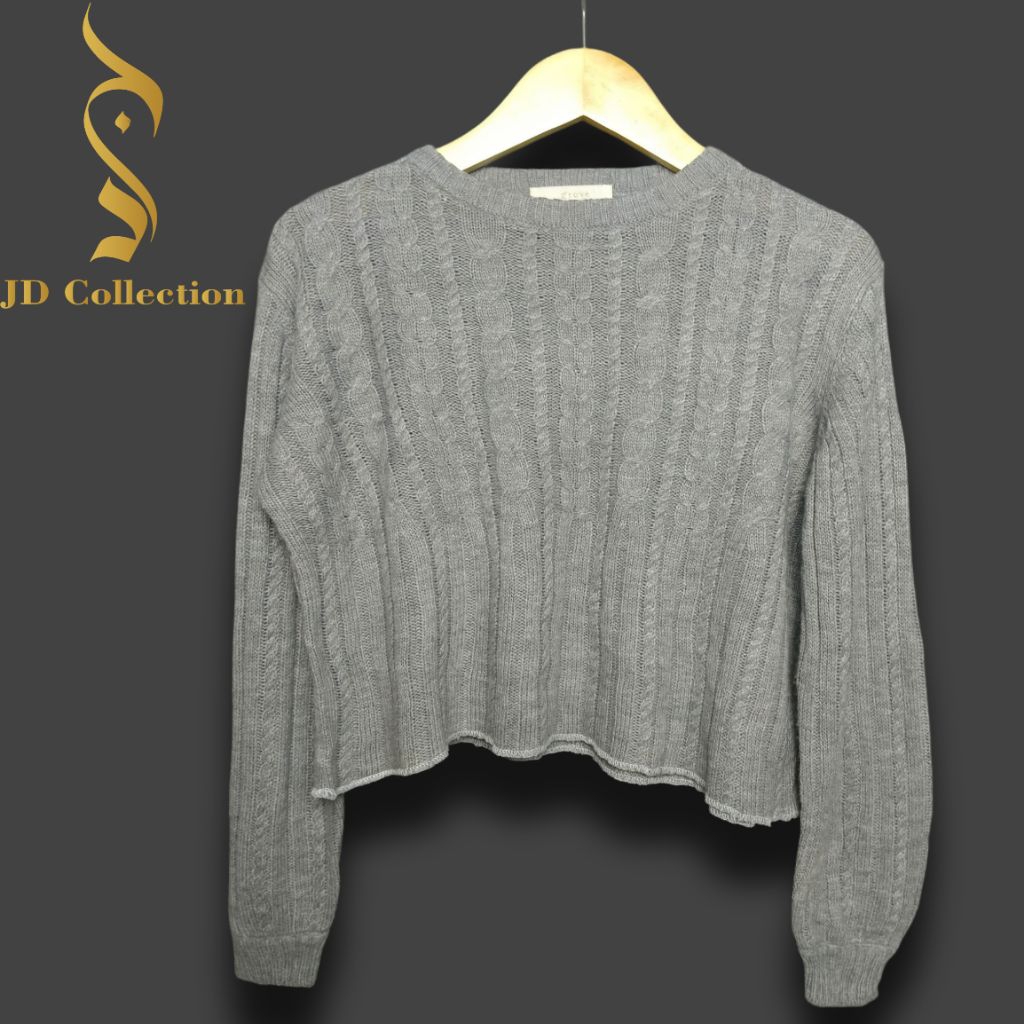 JD Collection Crop Rajut / Crop Kepang Kepang / Crop Fashion