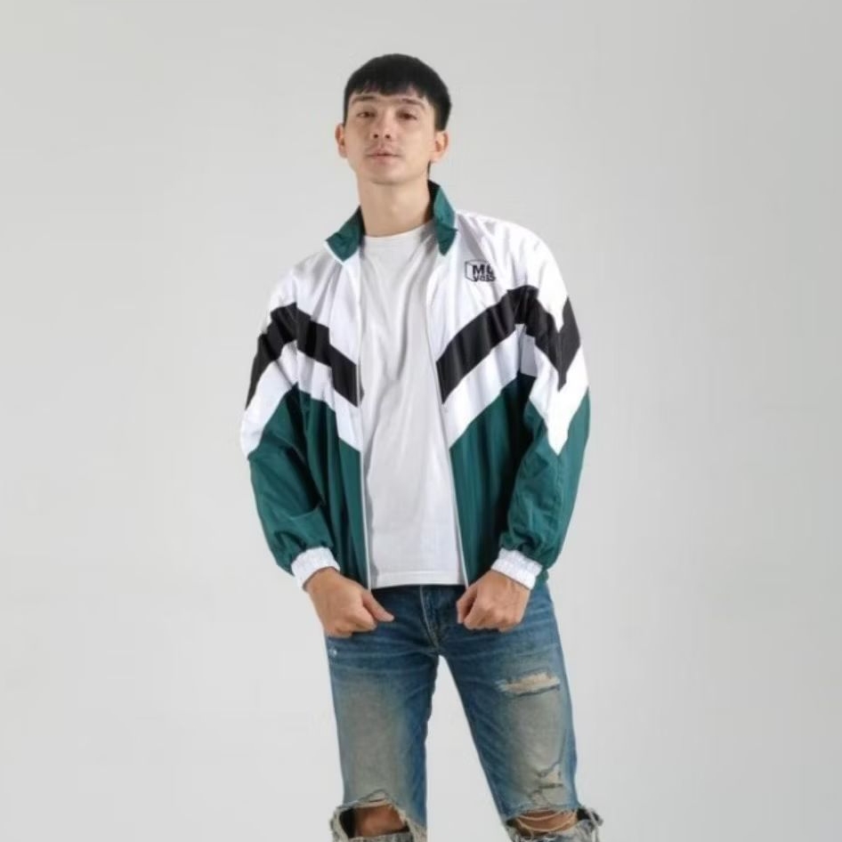 Jaket Retro Sport Pria Sport Jaket Jaket Parasut Pria - Hijau Botol Premium