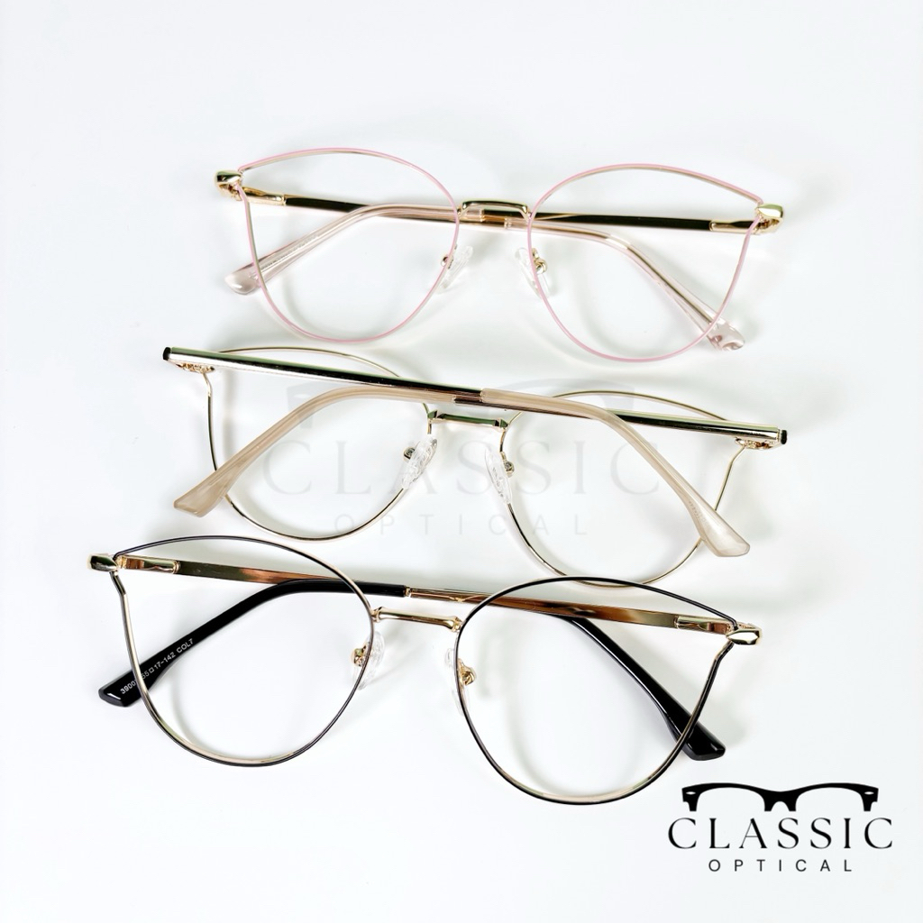 Frame Kacamata Photocromic Cateye Titanium Terbaru Free Costum Normal Minus Cyl Dan Plus Bluecromic