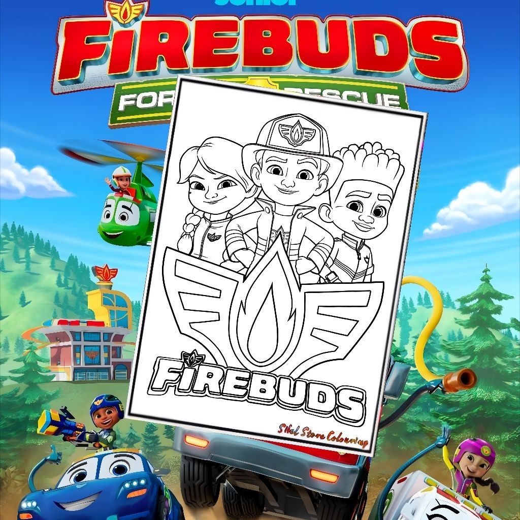 

Kertas Mewarnai Anak Tema Firebuds isi 10 lembar / Kertas Mewarnai Anak TK / PAUD / SD