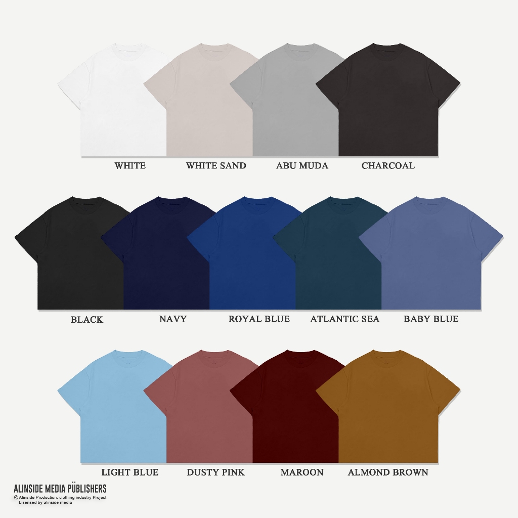 BOXY 20s Tshirt Kaos Polos Boxy Lengan Pendek Katun 100% Cotton