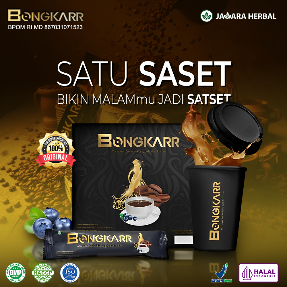 

KOPI BONGKARR ORIGINAL – KOPI HERBAL UNTUK PRIA AKTIF | EXTRA GINSENG | BPOM & HALAL MUI