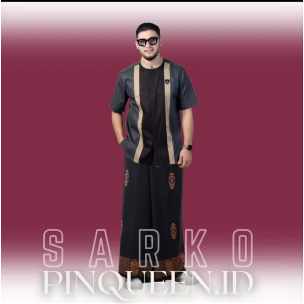Set koko dan sarung, paket set baju muslim pria