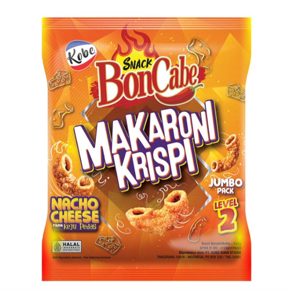 

Kobe Snack BonCabe Makaroni Krispi Keju Nacho 135 g