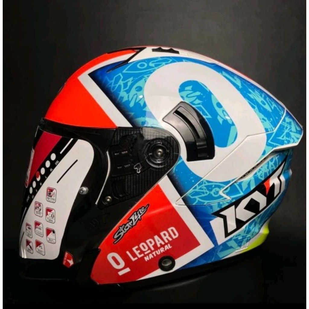HELM KYT NFJ DENNIS FOGGIA MISANO DOUBLE VISOR HALFACE SPORTY ORIGINAL BIG SIZE XXL