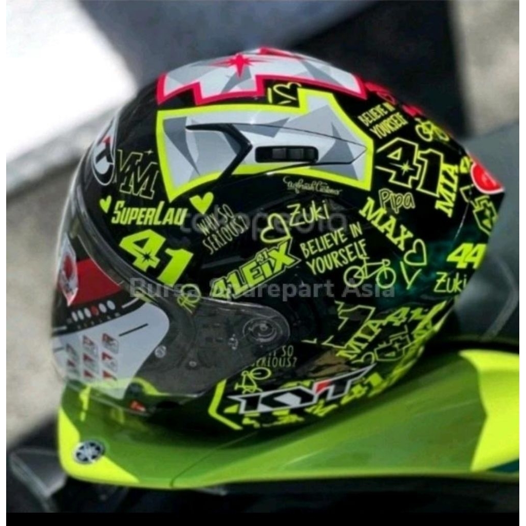 HELM KYT NFJ ALEIX ESPARGARO 2020 DOUBLE VISOR HALFACE SPORTY ORIGINAL BIG SIZE XXL