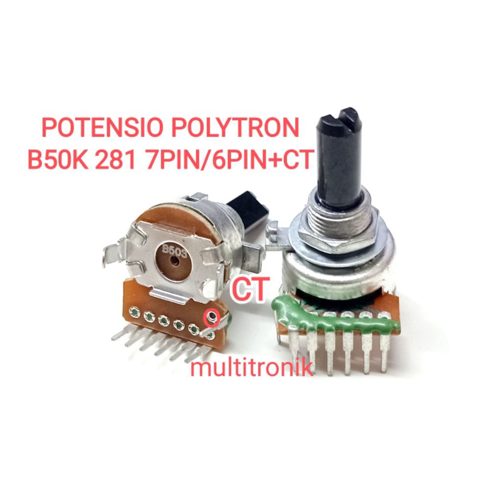 POTENSIO POLYTRON B50K 281 7 PIN/6PIN+CT POT50K-281-7PIN-CT