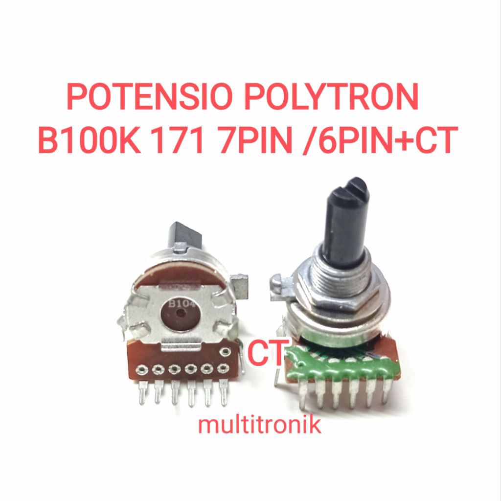 POTENSIO POLYTRON B100K 171 7PIN/6PIN+CT POT100K-171-7PIN-CT