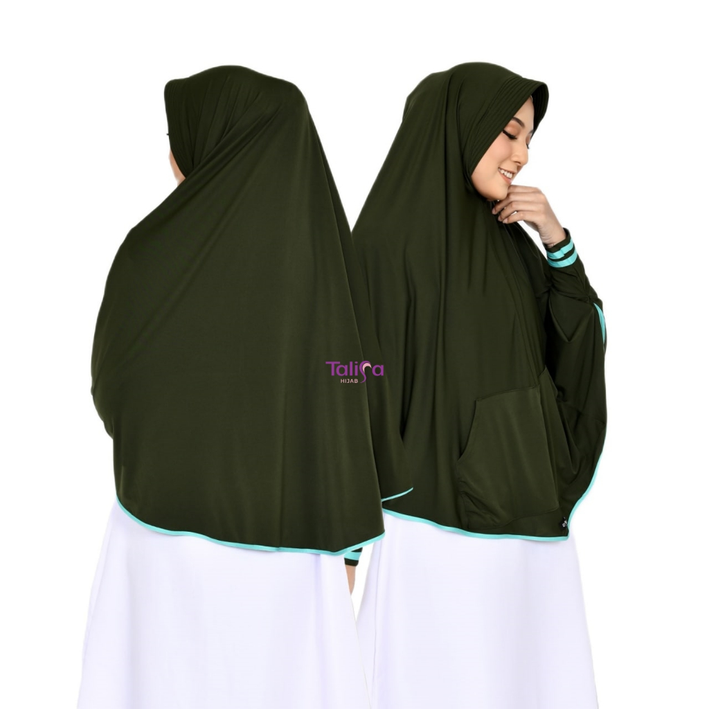 Jilbab Lengan Saku Bergo Hijab Lengan Kinanti Hijab Kerudung Cantik  Jilbab Khimar Berbahan Jersy MH