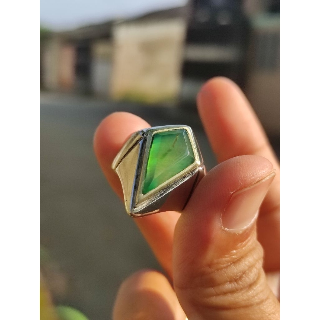 cincin natural batu ijo garut chalsedony