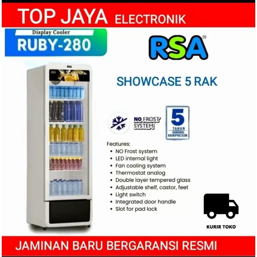 SHOWCASE RSA 1PINTU RUBY TANPA BUNGA ES NEW SERIES