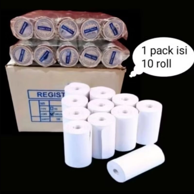

Kertas Thermal Murah ukuran 57/58x30mm paket 10 roll