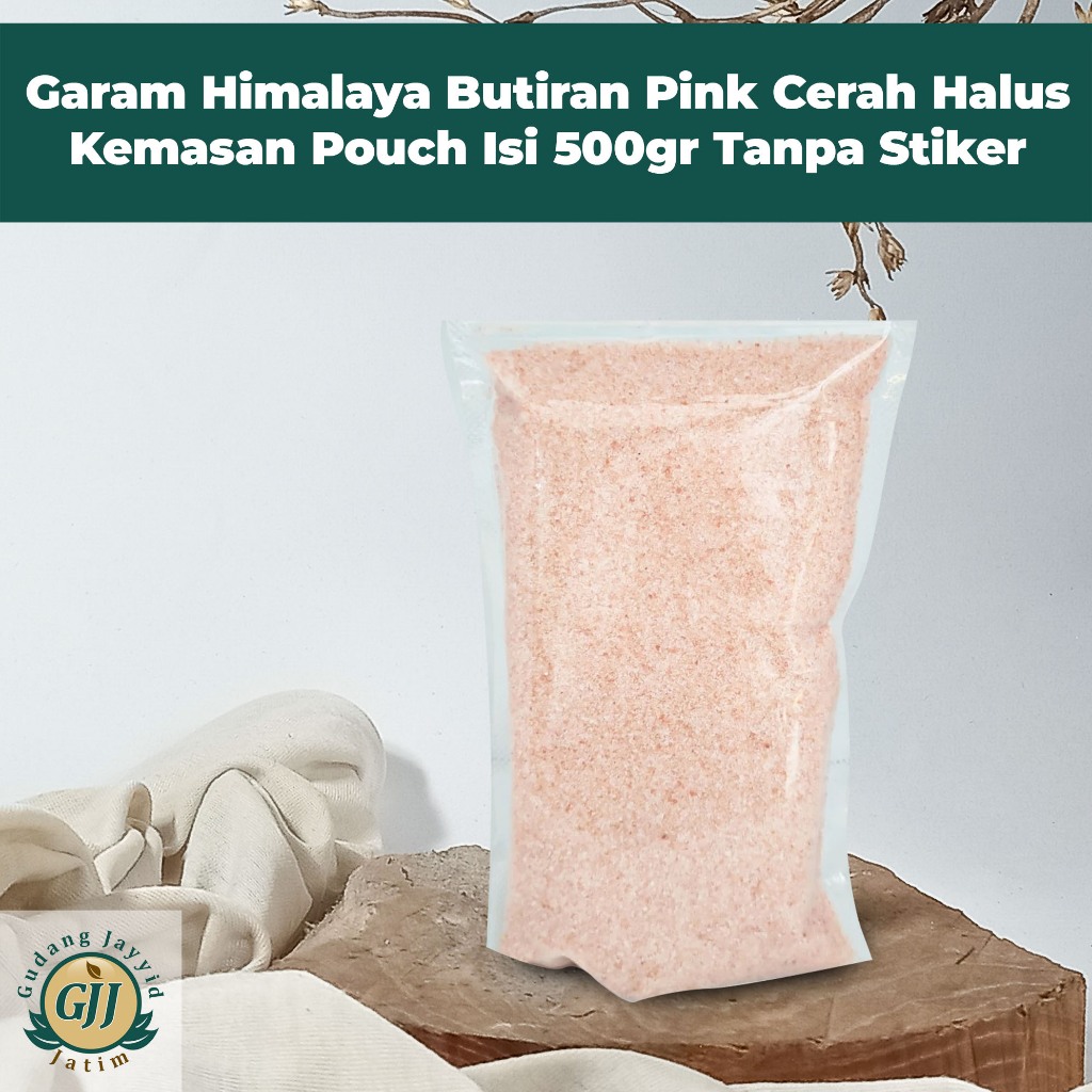 

Garam Himalaya Butiran Pink Cerah Halus Kemasan Pouch Isi 500gr Tanpa Stiker