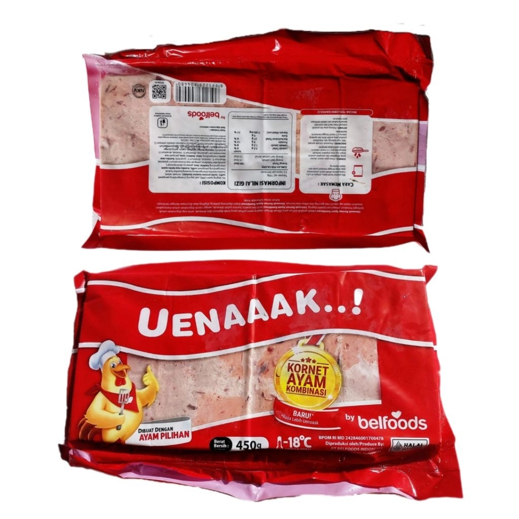 

Kornet Ayam Kombinasi 450gr Belfoods Luncheon Chicken Uenaaak Frozen