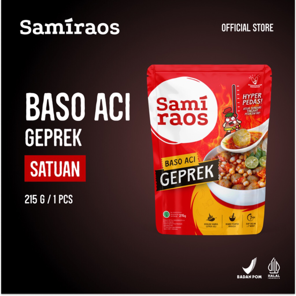 

ShopbyMai -Sami Raos Baso Aci Geprek Pedas 185gr