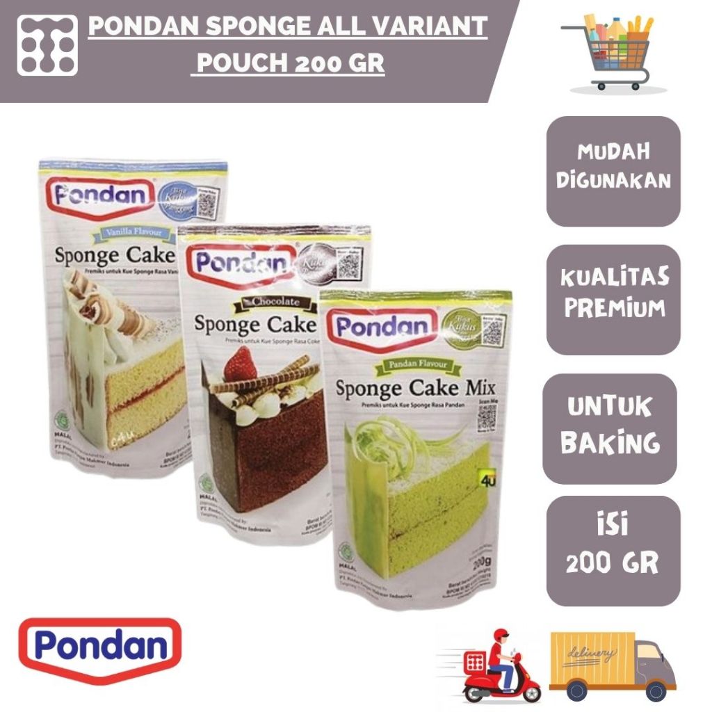 

Pondan Sponge Cake Mix Tepung Premix Instant Sponge Cake Pouch