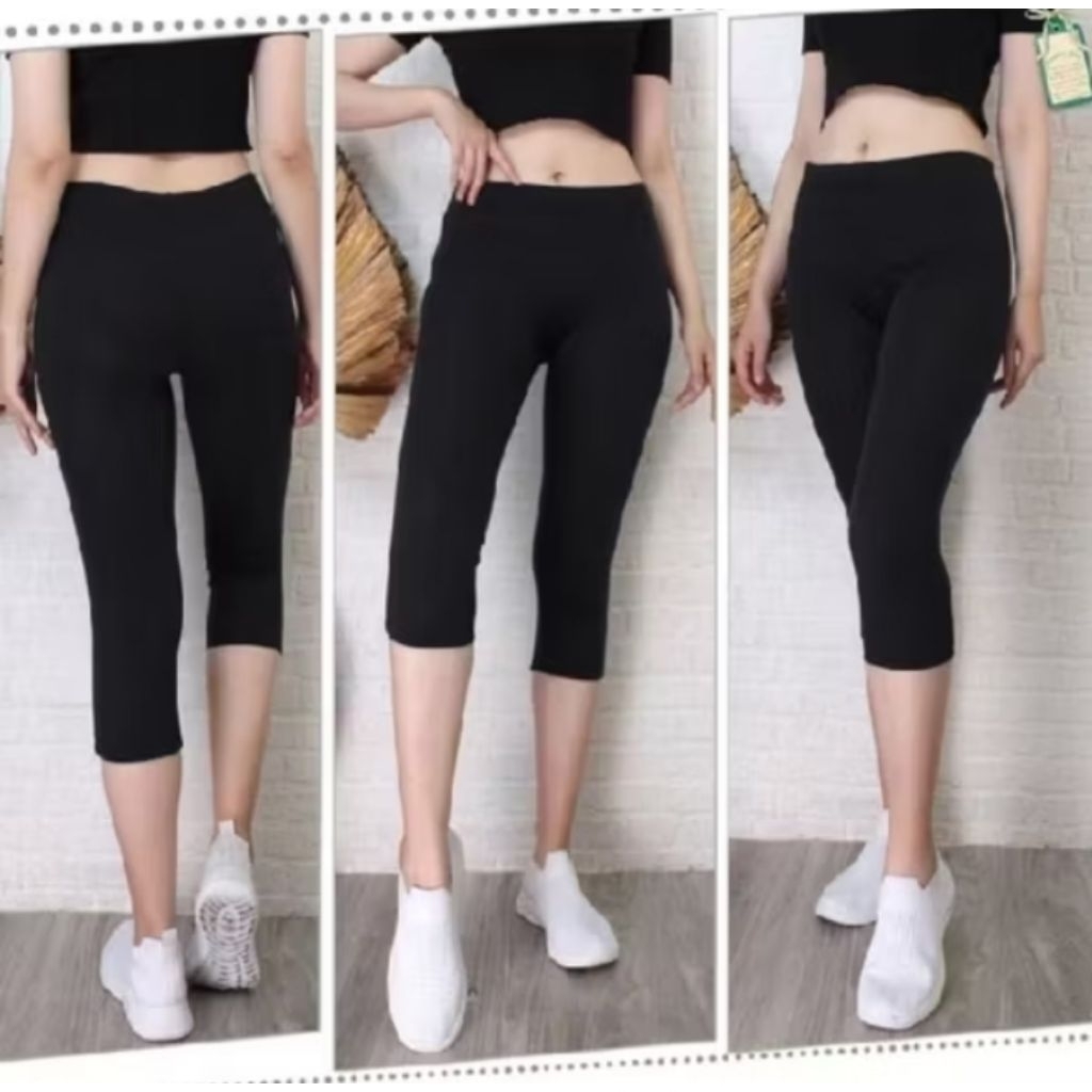 Bundling 3pcs,5pcs Celana leging wanita pendek 3/4 / leging wanita bawah lutut / leging wanita spand