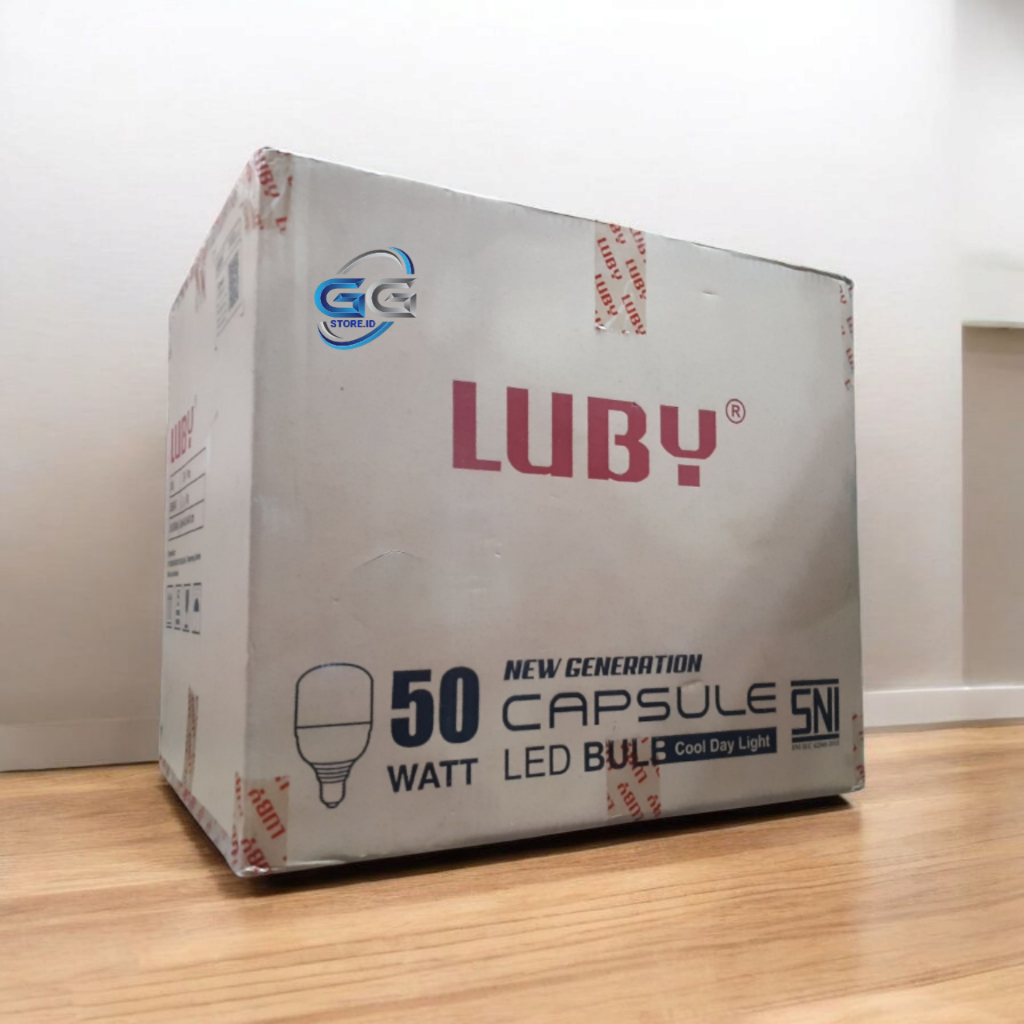Paket 1 DUS LUBY Capsule Lampu Bohlam LED 50 Watt / 1 Koli Isi 24 Pcs Luby Capsule 50 Watt