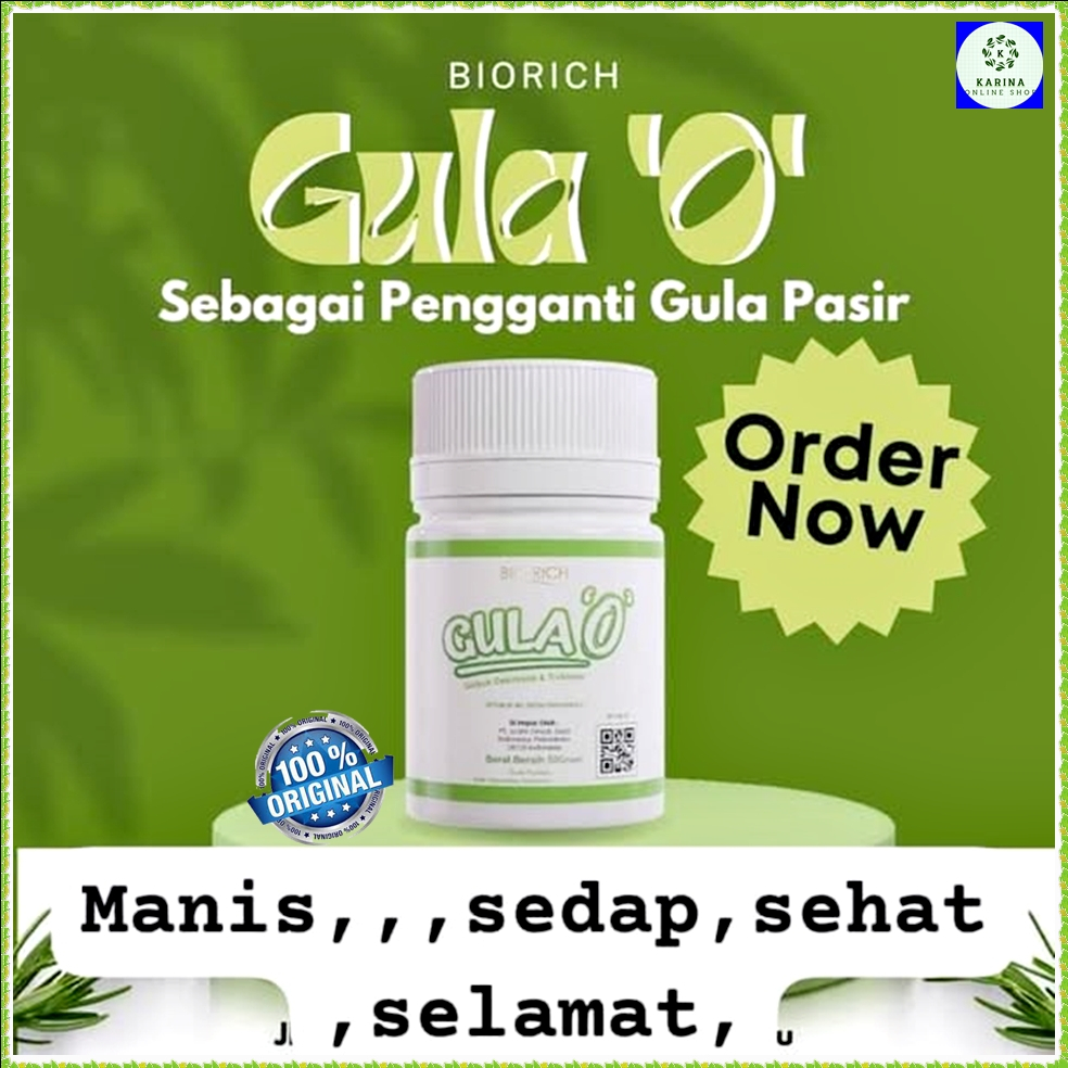 Distributor Resmi Gula O Gula 0 kalori 1 Botol isi 50 Gram Original Bio Rich Malaysia Gula Sehat