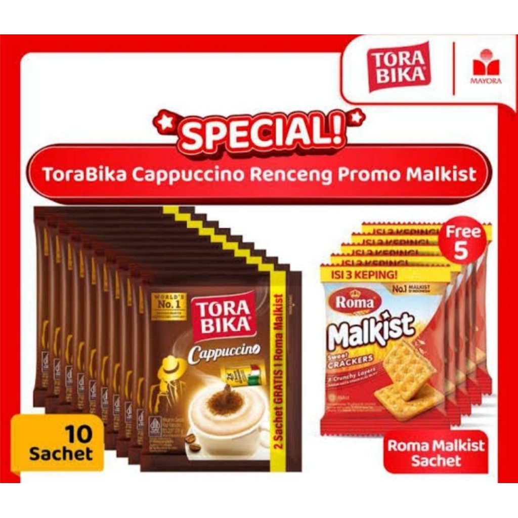 

kopi Torabika cappucino free malkist