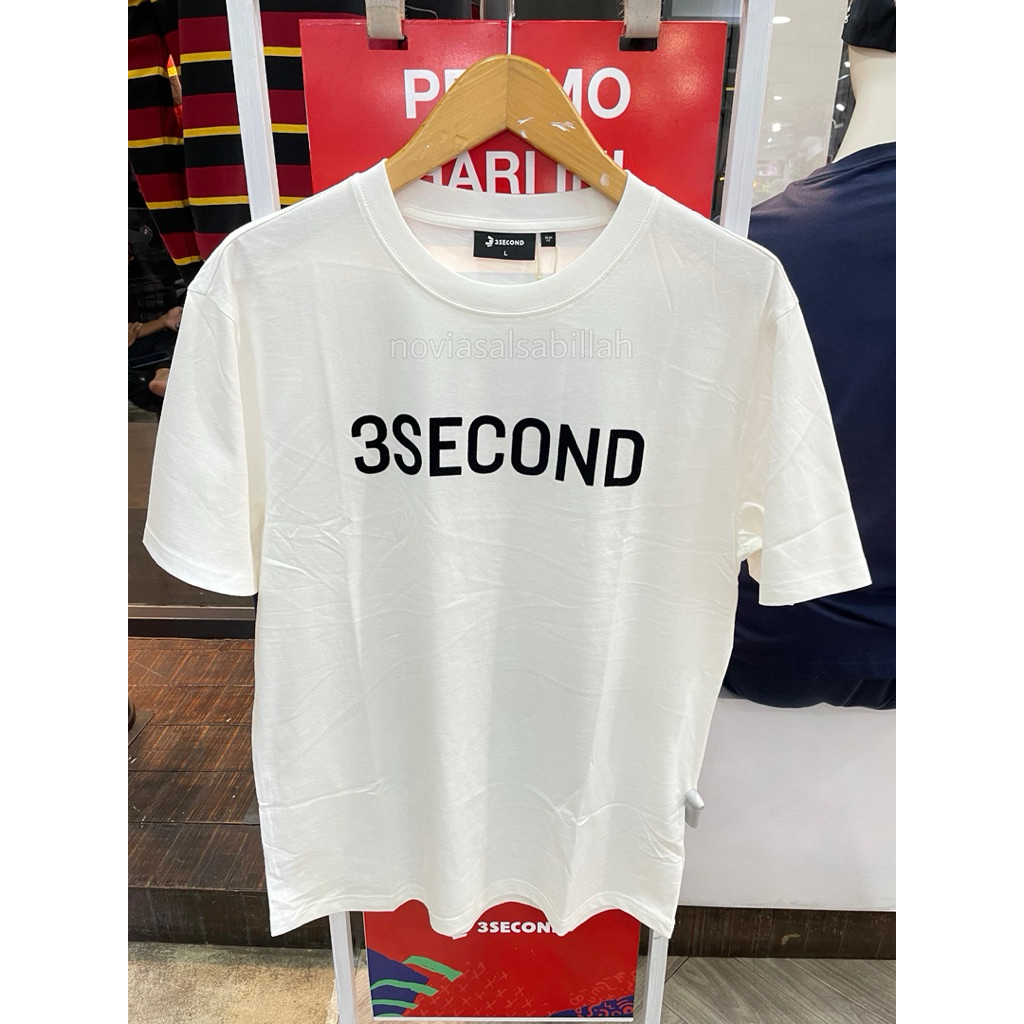 Kaos 3SECOND Font Bludru Basic Simple Slimfit Original 100% (PUTIH & HITAM)
