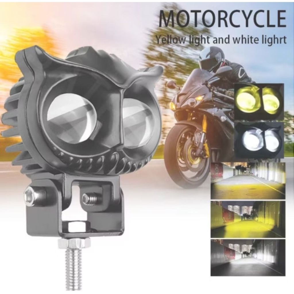 promo obral lampu tembak 2 mata owl / lampu tembak super terang murah / lampu tembak 2 mata motor mo